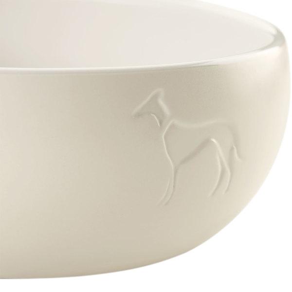 Keramik mad/vandskål (hvid) - Luxvuf.dk