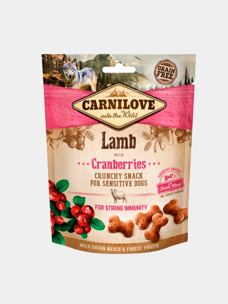 hundesnacks med lam og tranebær